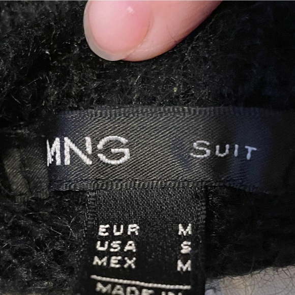 MNG oversized sweater fuzzy colorblock Black, gray, green knit S small - Picture 7 of 7